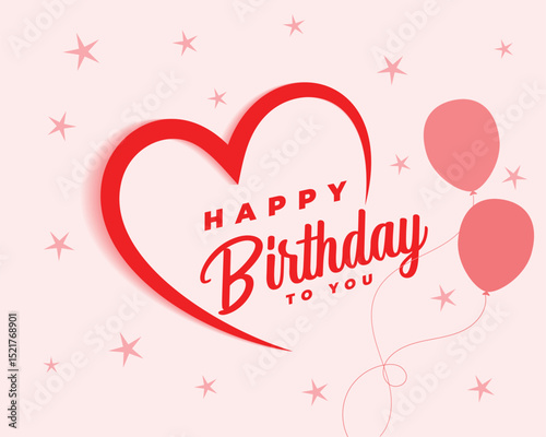 Best Birthday wish Design,  Simple Birthday Love celebration, Red and Pink Birthday wish card