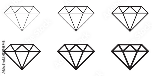 Diamond icon set. diamond gems vector icon.