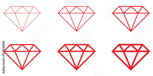 Diamond icon set. diamond gems vector icon.