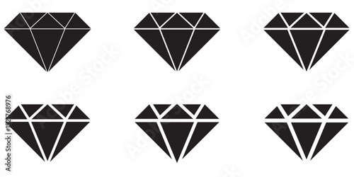 Diamond icon symbol set simple design . Diamond icon vector illustration. diamond gems sign and symbol