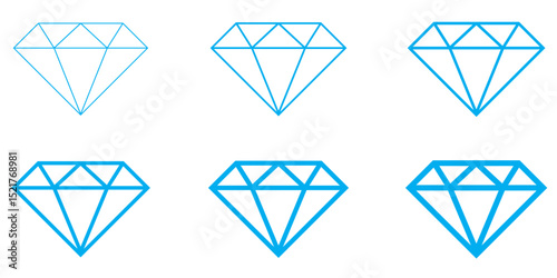 Diamond icon symbol set simple design . Diamond icon vector illustration. diamond gems sign and symbol