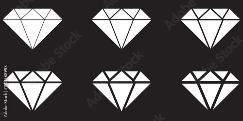 Diamond icon symbol set simple design . Diamond icon vector illustration. diamond gems sign and symbol