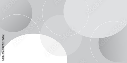 Abstract white circles on grey background. Vector illustration