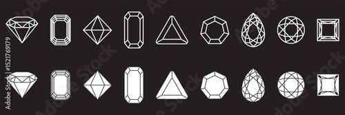 diamond icon line art vector illustration outline design