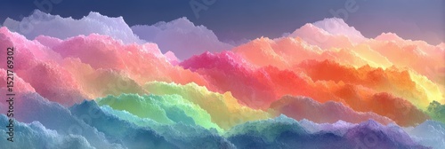 Colorful clouds create a dreamy landscape at twilight with soft pastel shades blending harmoniously in the sky
