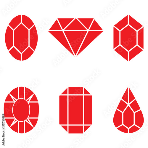 Diamond icon vector for web and mobile app. diamond gems sign and symbol. Set of different brilliant icon. Diamond icon set Isolated on white background. Diamonds gems, luxury gemstones crystals