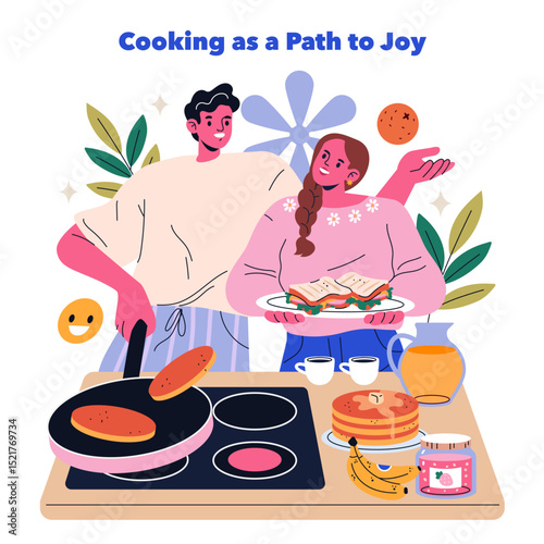 Dopamine Hobbies. Flat Vector Illustration