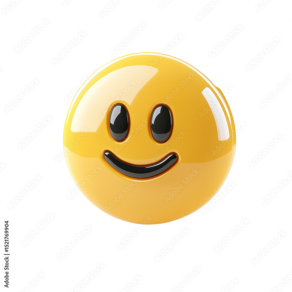 Fototapeta premium Bright yellow smiley face symbolizing joy and positivity in digital art