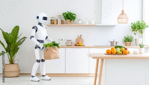 Modern Robotic Kitchen With Fresh Produce