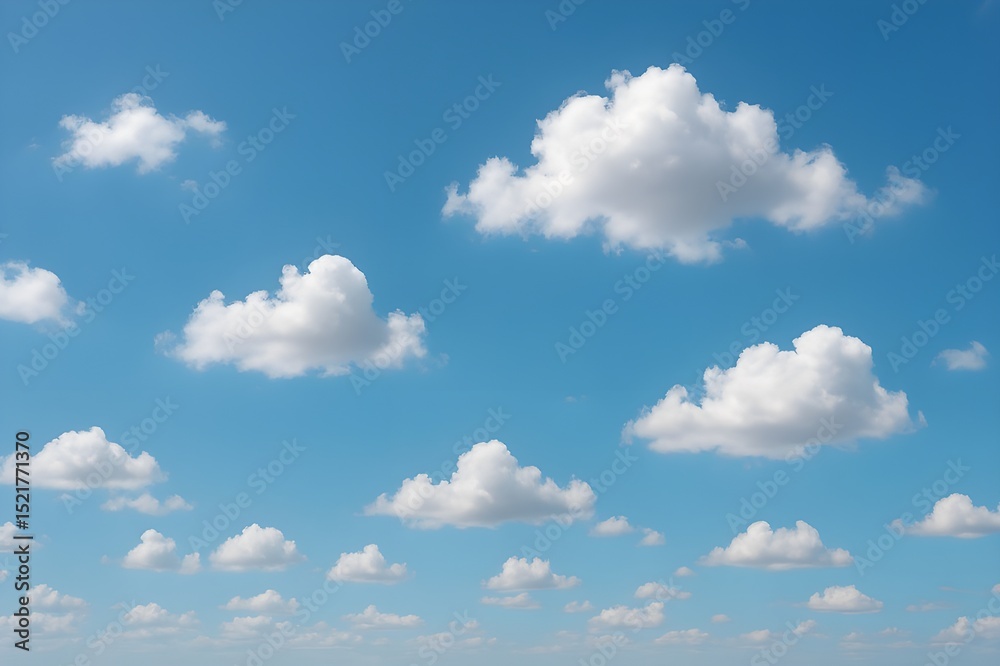 Blue sky with fluffy cumulus clouds on a sunny day. Blue sky background. White fluffy clouds in a vibrant blue sky. Peaceful clear sky. Summer backdrop. Cloudy sky background. Open air. Sky view
Blue sky with fluffy cumulus clouds on a sunny day. Blue sky background. White fluffy clouds in a vibrant blue sky. Peaceful clear sky. Summer backdrop. Cloudy sky background. Open air. Sky view