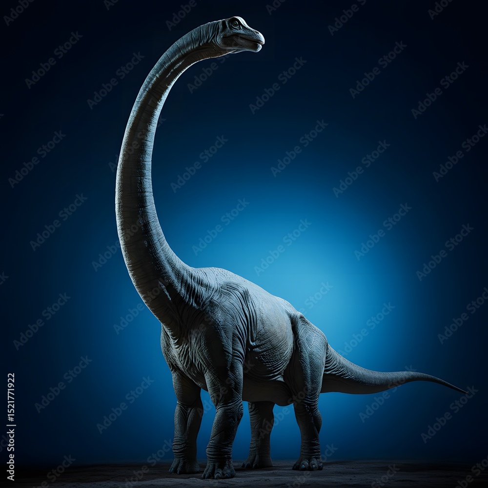 Obraz premium Long Neck Dinosaur Full Body Illustration