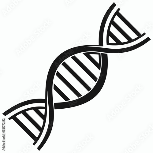 DNA icon set VECTOR, Set of DNA icons, including a double helix, chromosome, and molecular structure symbol, in vector format.