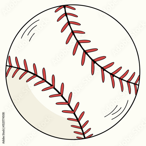 Baseball Ball Clipart in Flat Style
