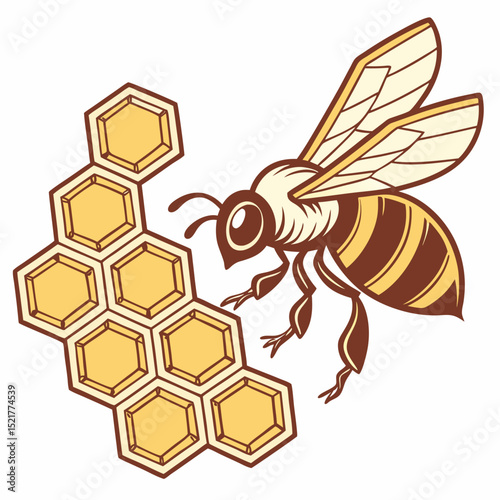 Bee and Honeycomb Clipart Set
