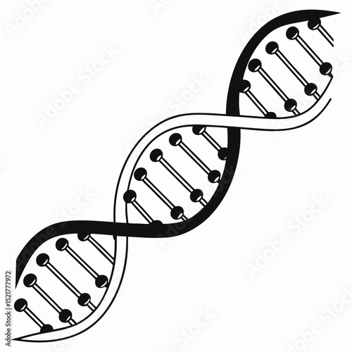 DNA icon set VECTOR, Set of DNA icons, including a double helix, chromosome, and molecular structure symbol, in vector format.