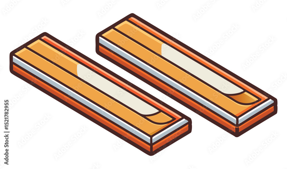 Photo of pair of isometric incense holders isolated on white background