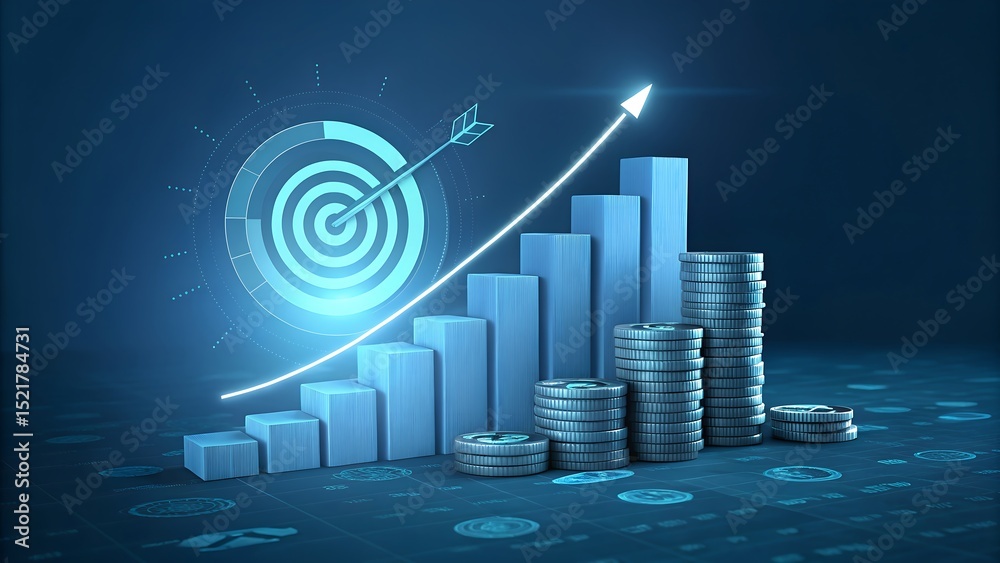 Financial growth success target achievement business concept Financial growth success target achievement business concept