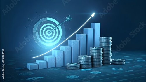 Financial growth success target achievement business concept