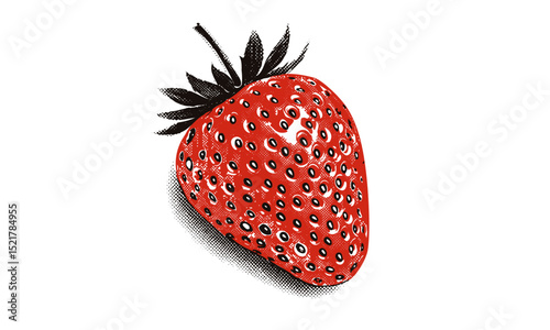 Strawberry Contemporary Collage Element