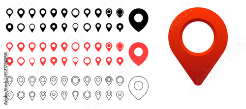 Set of map markers. map pin icon. set of map pointers. location pin. GPS location symbol. map location symbol