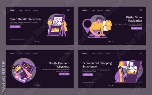 Smart Retail and Mobile Payment Vector Illustration