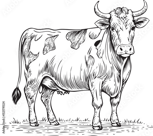 Hand Drawn Cow Illustration