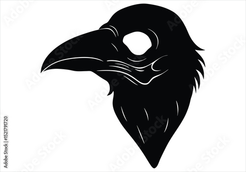 Raven Skull Silhouette Edgar Allan Poe Aesthetic silhouette