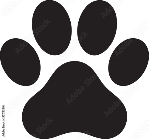 Paw Print Icon  Minimal Animal Footstep Silhouette Vector