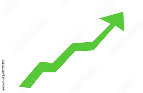 The green arrow is moving up