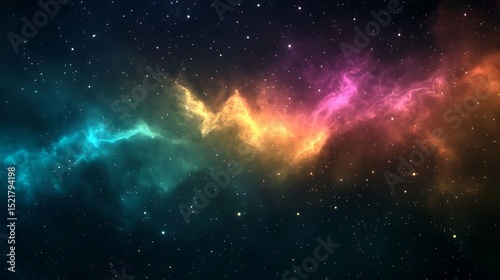 Cosmic Nebula Vibrant Colors  Stellar Dust