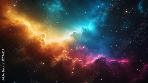 Cosmic Nebula Vibrant Space Background with Nebula Clouds Stars and Celestial Textures