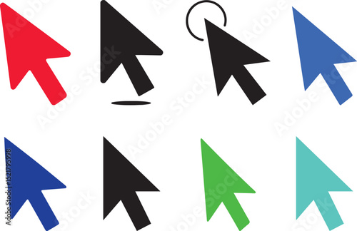 Free Download Colorful cursor icons set digital interface design. eps-10 - GFXLoad