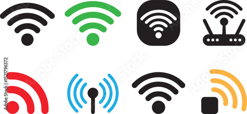 Wi-Fi icons collection wireless network symbols. eps-10