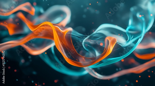 Vibrant Abstract Art Swirling Teal Orange and Brown Fluid Design  Perfect for Backgrounds