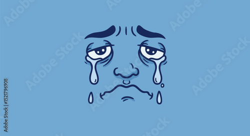 Light Blue Depressed Face