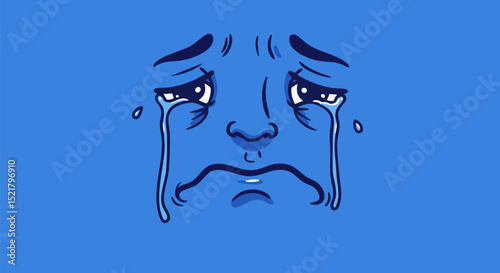 Sad Blue Crying Face