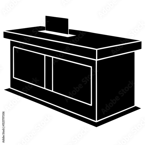 Modern stainless steel kitchen stove in a sleek black metal container