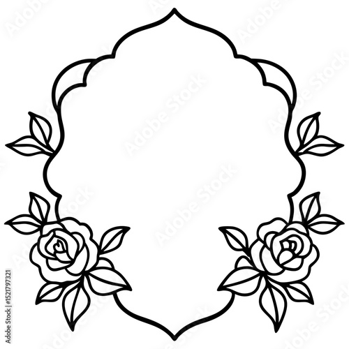 frame with rose