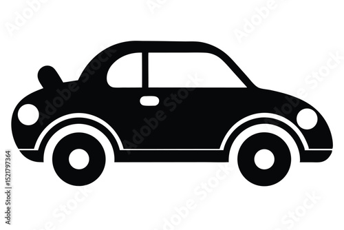Stylized Black and White Car Silhouette Depicting Transportation, Design, and Automotive Industry