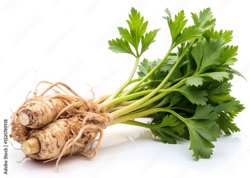 Fototapeta premium lovage root isolated on white background
