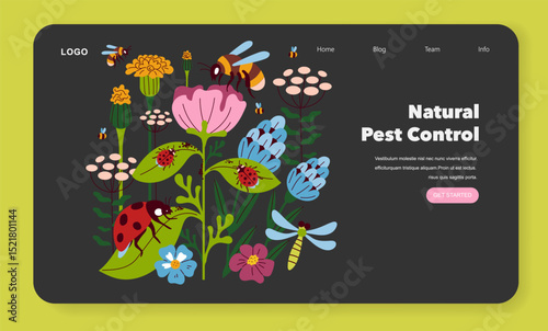 Self Sufficient Garden. Flat Vector Illustration