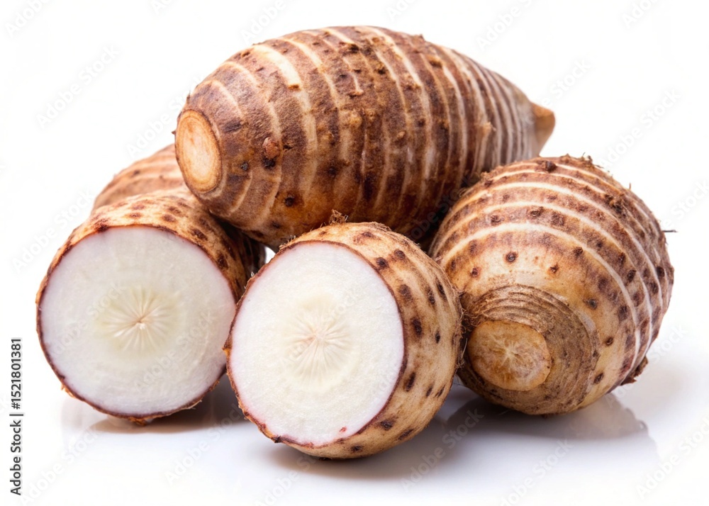 taro root isolated on white background taro root isolated on white background