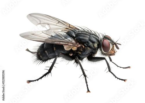 Black fly on transparent background