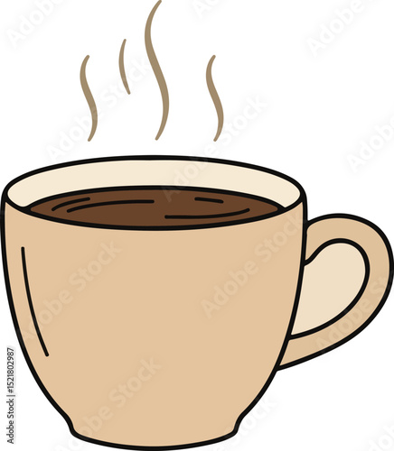 Steaming Hot Coffee Mug Vector Illustration