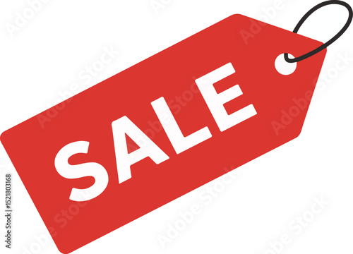 Red Sale Tag – Discount, Price Label, Shopping Graphic