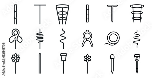 Minimalist gardening tools and design elements for creative projects