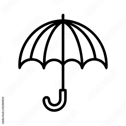 Line art of a black umbrella icon representing Pride Month  