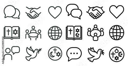 Symbols of unity and faith for global communication and harmony