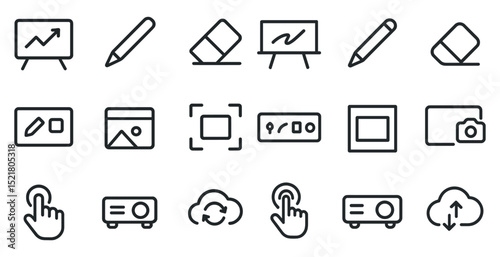 Creative design and presentation icon set for digital and print use