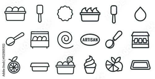 Ice cream and dessert icons for packaging and product design